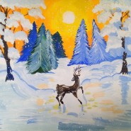 Выставка рисунков «Зимняя фантазия» фотографии