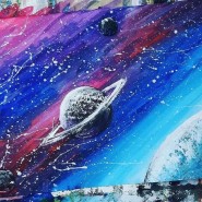 Мастер-класс по рисованию гуашью «Разноцветный космос» фотографии