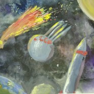 Выставка детского рисунка «Тайны Вселенной» фотографии