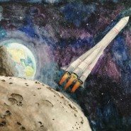 «Сила притяжения» - выставка детского рисунка, посвященная Дню космонавтики фотографии