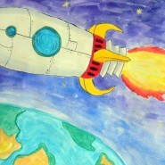 Выставка рисунков «Космические фантазии» фотографии