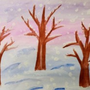 Мастер-класс «Рисуем зимний лес» фотографии