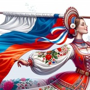 Россия в ситцевом платье фотографии
