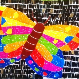 Аппликация из бумаги бабочка