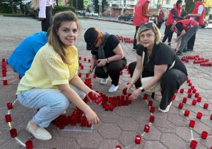 Акция памяти «Свеча памяти» на площади Победы в Ногинске