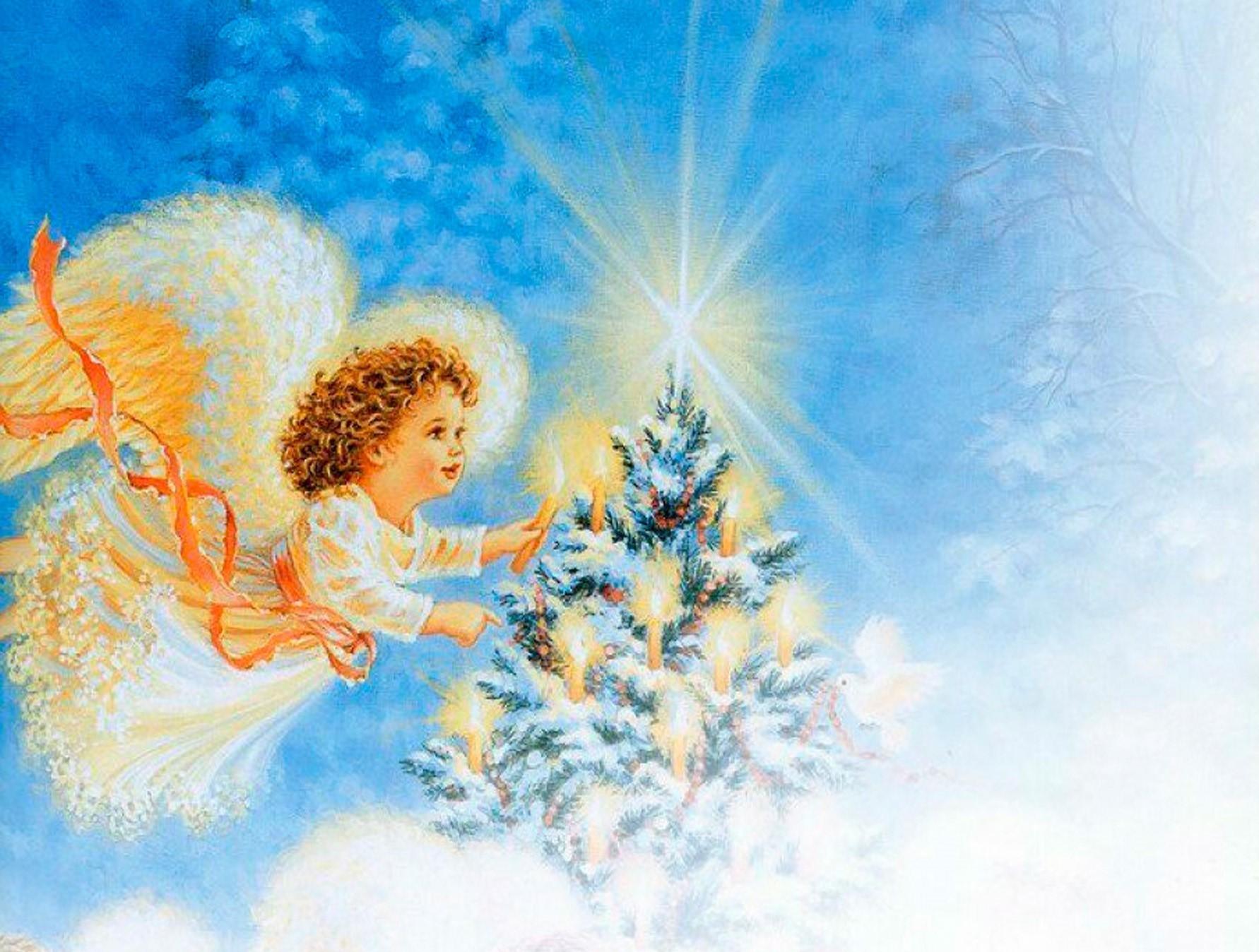 Рождественские ангелы иллюстрации