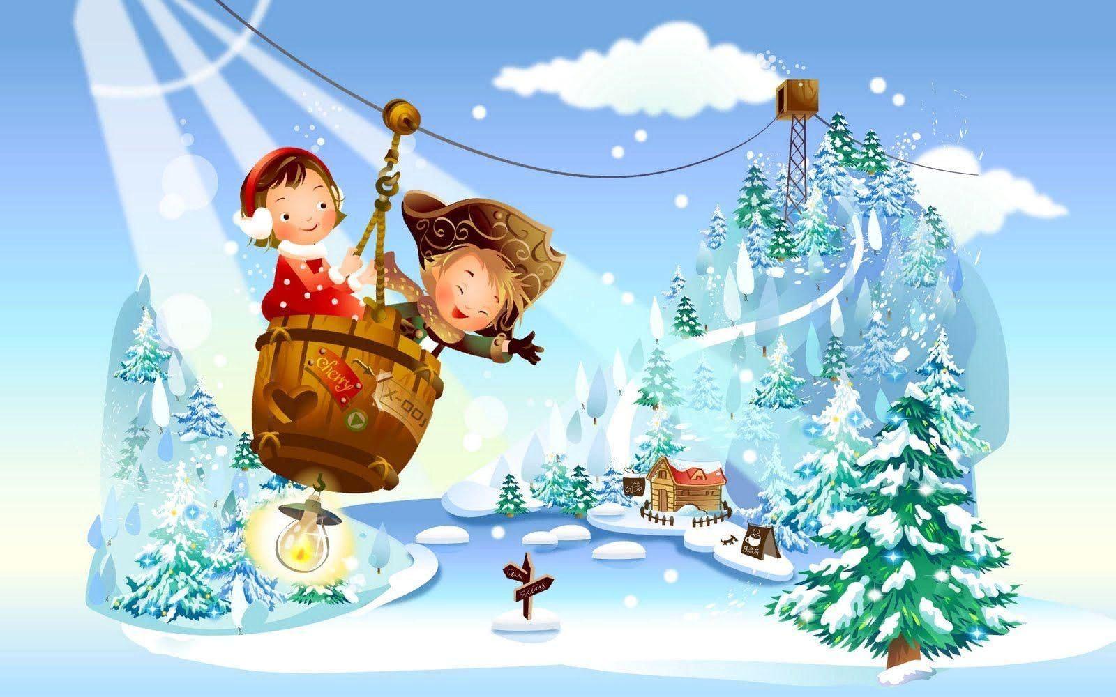Зимние иллюстрации. Новогодние картинки детские. Сказочные путешествия для детей. Зима для детей.